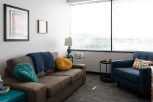 Mindfully Texas counseling room at the Highland location in Austin